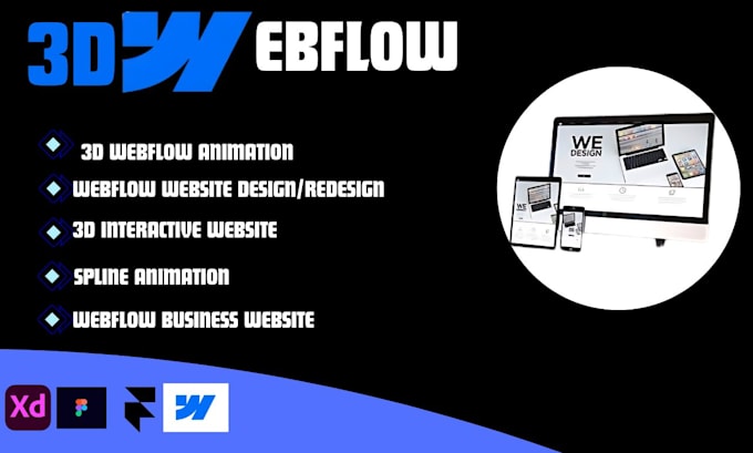 Gig Preview - Do 3d animated webflow website, 3d crypto game website, 3d interactive website