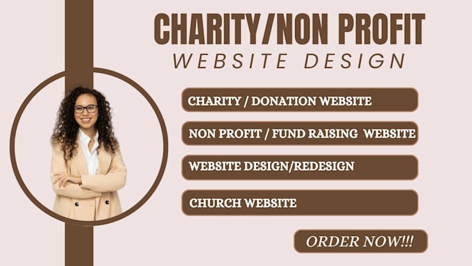 Gig Preview - Design non profit website church donation charity crowdfunding campaign website