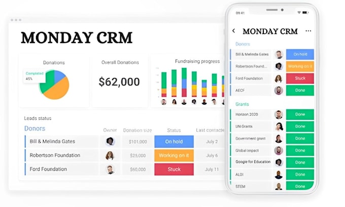 Gig Preview - Do monday crm clickup notion asana trello zapier airtable gantt chart zoho crm