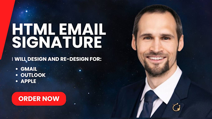 Gig Preview - Design a professional 24hrs clickable html email signature for outlook, gmail