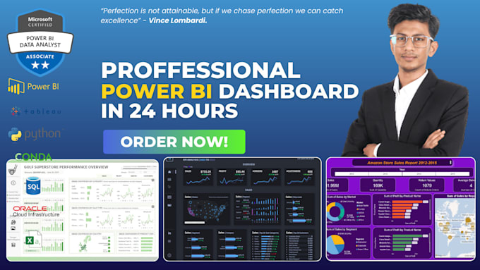 Gig Preview - Be your power bi expert for professional power bi dashboard