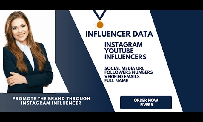 Gig Preview - Find best instagram influencers with email list