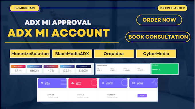 Gig Preview - Get adx mi account approval for your website