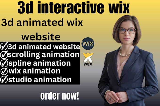 Gig Preview - Do 3d interactive wix website design wix studio scrolling animation spline wix