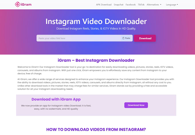 Bestseller - create an instagram video downloader website for you