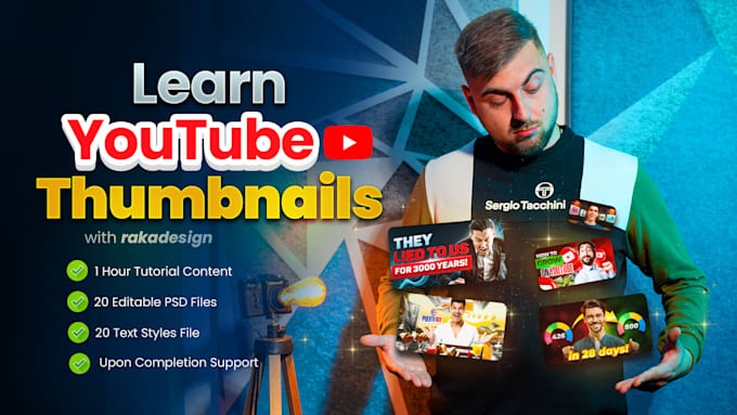 Gig Preview - Teach you youtube thumbnail design step by step