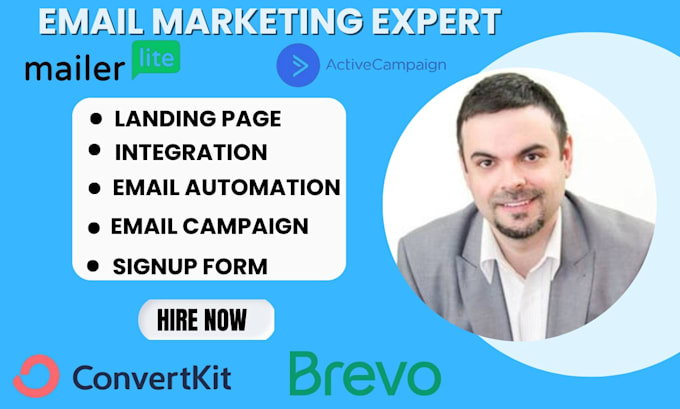 Gig Preview - Setup mailerlite convertkit brevo active campaign email automation