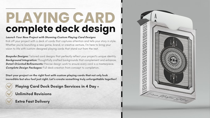 Gig Preview - Design a playing card deck for you, fast