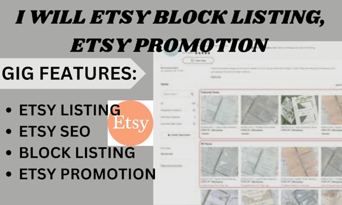 Gig Preview - Do etsy listing block promotion to boost etsy sales