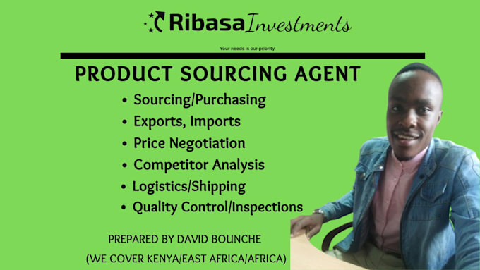 Gig Preview - Be your product and supplier sourcing agent in kenya