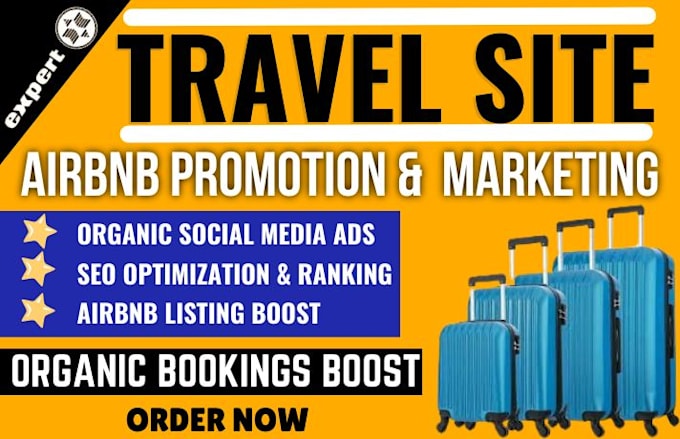 Gig Preview - Travel site airbnb promotion airbnb listing hotel bookings tourism with SEO