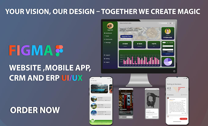 Gig Preview - Create professional UI UX design mobile apps and websites that wow