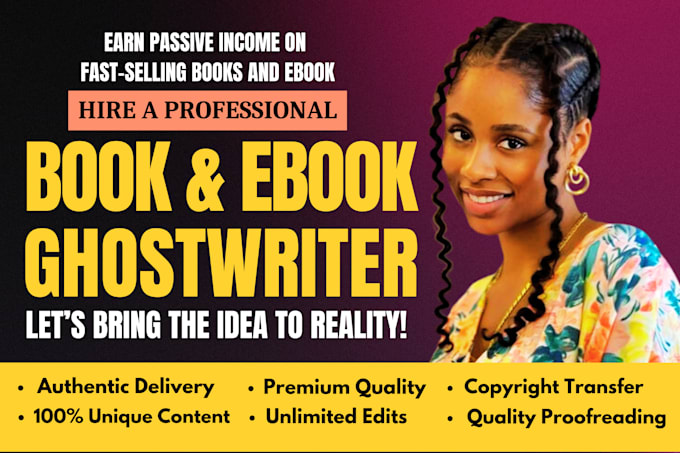 Gig Preview - Be your ebook ghostwriter, fiction, romance, erotic story,fantasy children book