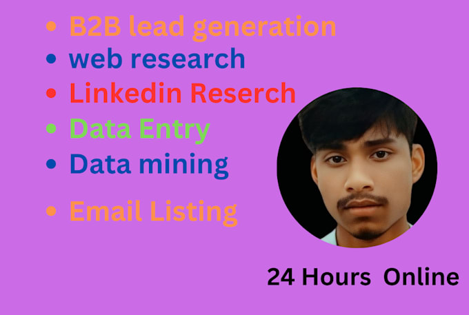 Gig Preview - B2b lead generation for business research any industry