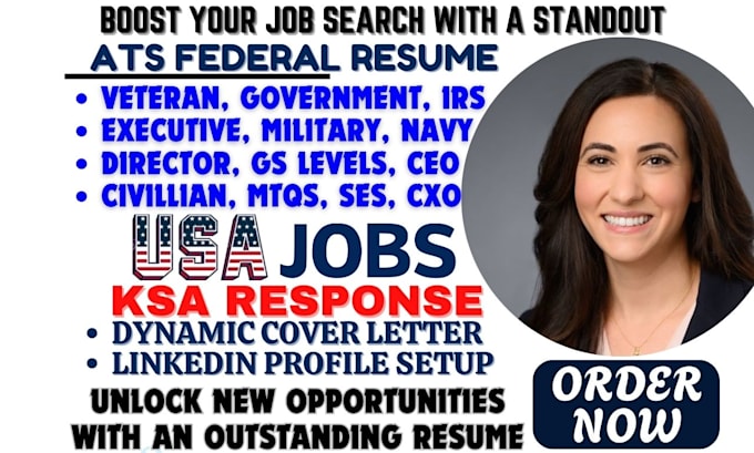 Bestseller - craft targeted resume for federal, USA jobs,   veteran, military, govt, irs