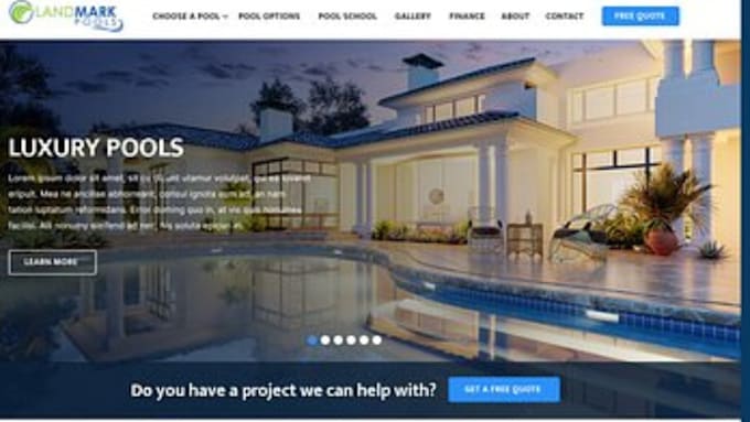 Bestseller - design a swimming pool website, pool cleaning construction website, landing page