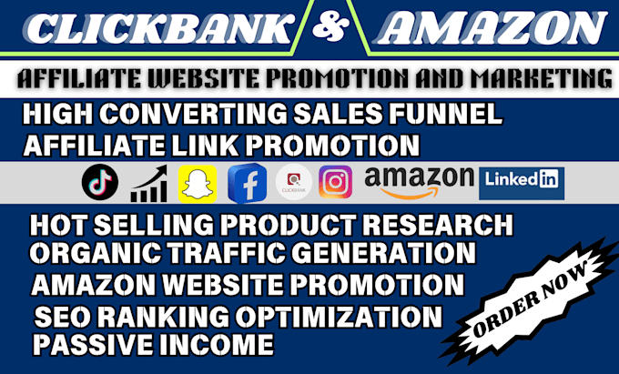 Gig Preview - Boost affiliate marketing, amazon website sales, link promotion clickbank funnel