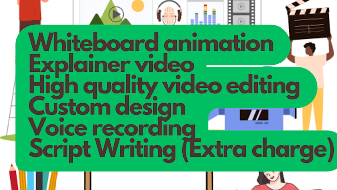 Gig Preview - Create custom design whiteboard animation explainer video