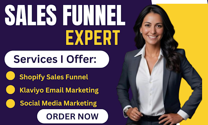 Gig Preview - Setup sales funnel shopify sales funnel landing page automated sales funnel