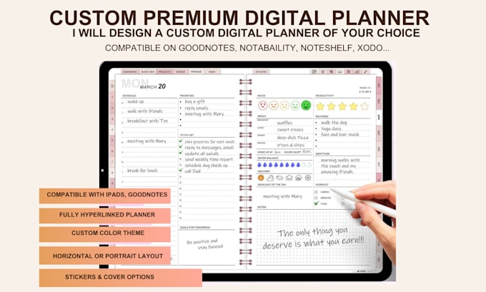 Gig Preview - Create responsive etsy digital planner, digital planner, hyperlinked planner