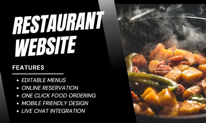 Gig Preview - Restaurant website, food delivery website with online booking reservation system