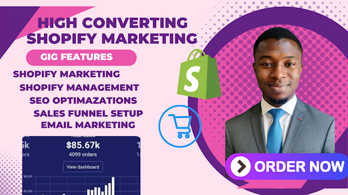 Gig Preview - Do complete shopify email marketing sales funnel fix meta pixel seo managefb ads