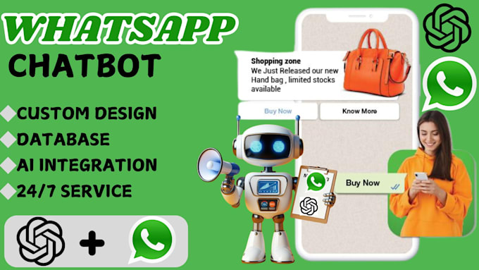 Gig Preview - Whatsapp chatbot, ai integration, web automation, ai whatsapp, ai sms chatbot