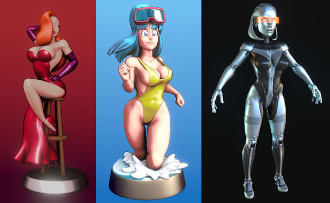 Gig Preview - Do 3d oc, cartoon, anime, game girls models