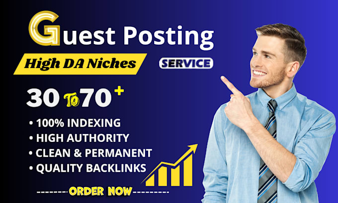 Gig Preview - Provide guest posting services, high da guest post backlinks, article publisher