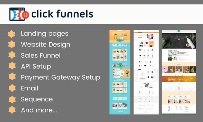 Gig Preview - Create website and sales funnel using click funnel