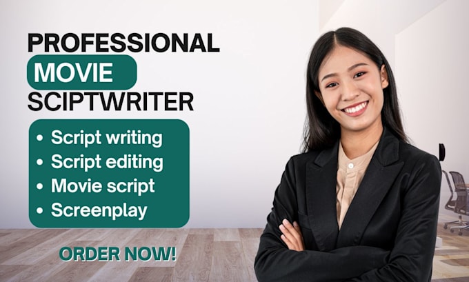 Gig Preview - Write your screen play, movie script, script writing, and script editing