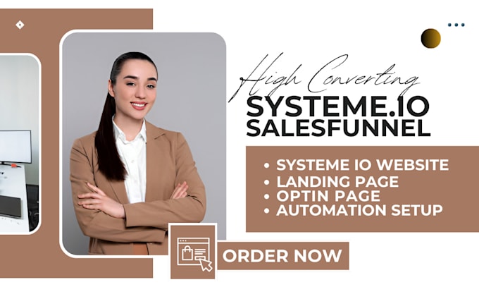 Gig Preview - Build  systeme io sales funnel, systeme io landing page, systeme io website