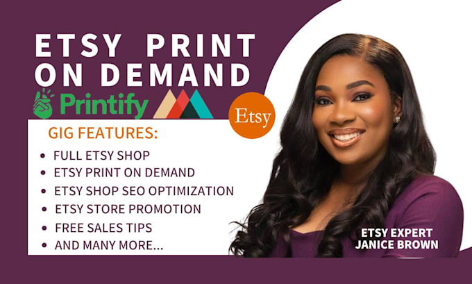 Gig Preview - Create etsy print on demand etsy shop setup etsy seo