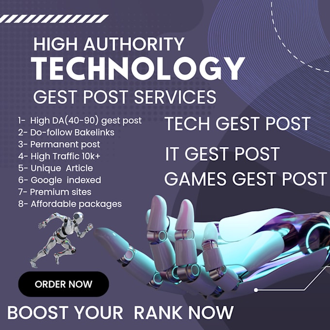 Gig Preview - Publish tech and games article on high da90 site with authority backlinks