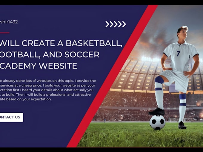 Gig Preview - Build a professional american football website, soccer academy website