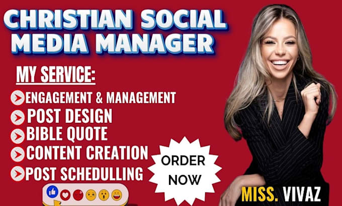 Gig Preview - Be your christian social media manager instagram facebook tiktok and linkedin