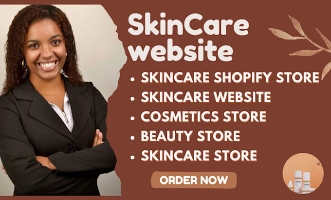 Gig Preview - Professionally create beauty store skincare website skincare shopify store