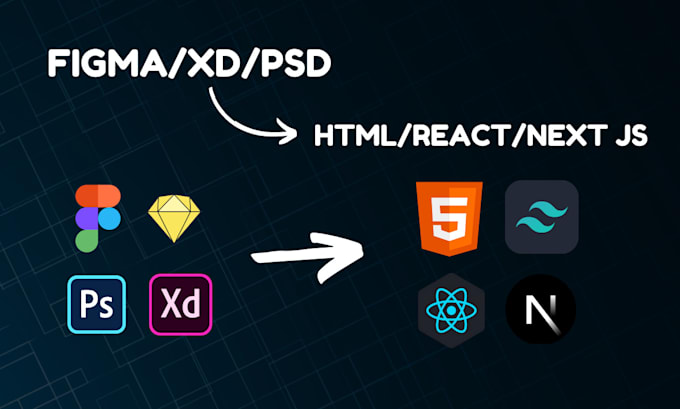 Gig Preview - Convert figma ,xd,sketch, PSD to HTML website, figma to react, figma to next js