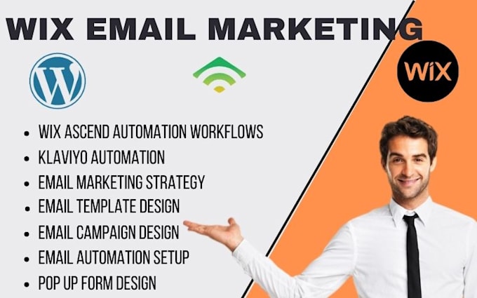 Gig Preview - Setup wix ascend email marketing automation workflow wix email campaign template