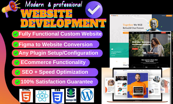 Bestseller - create website design build website development as full stack website developer