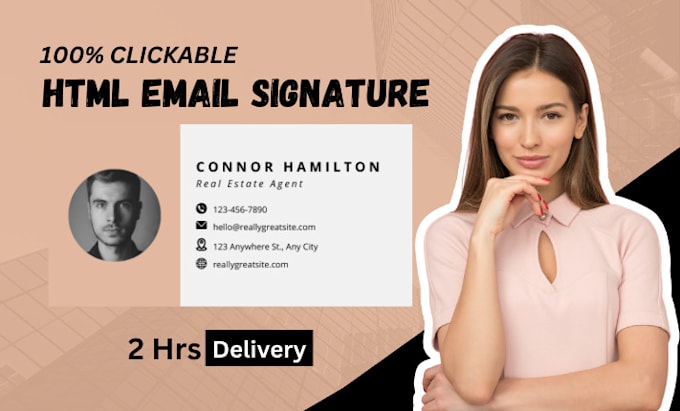 Gig Preview - Create a clickable HTML email signature for outlook email, gmail and apple