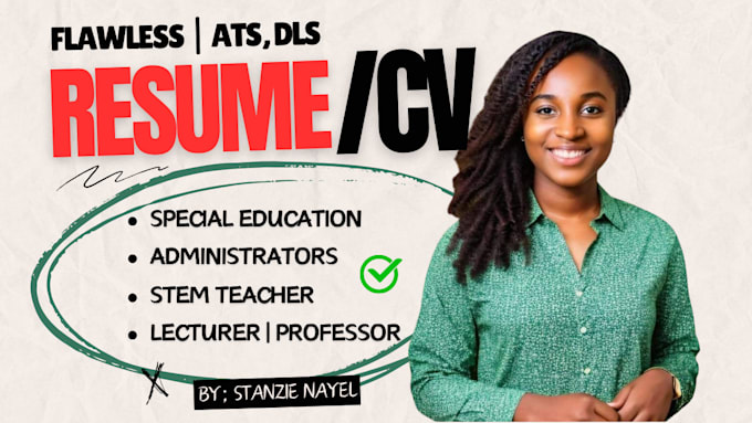 Gig Preview - Write a flawless teacher, lecturer, professor, instructor ats resume, cv writing