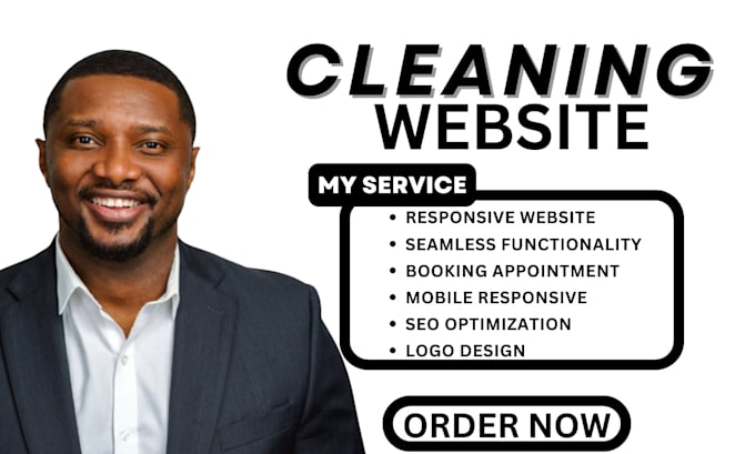 Gig Preview - Create house cleaning website office cleaning website cleaning website