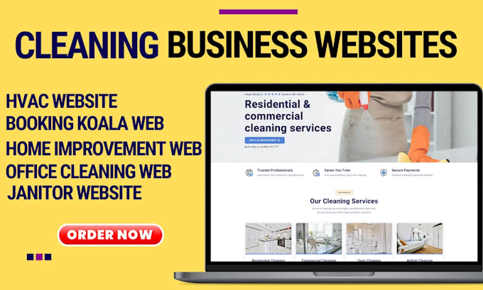 Gig Preview - House cleaning website, hvac website, booking koala, home improvement website