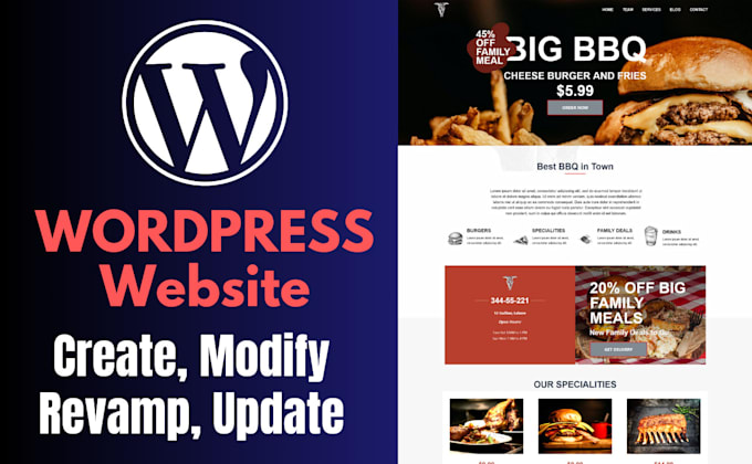 Gig Preview - Create, modify, revamp or update wordpress website