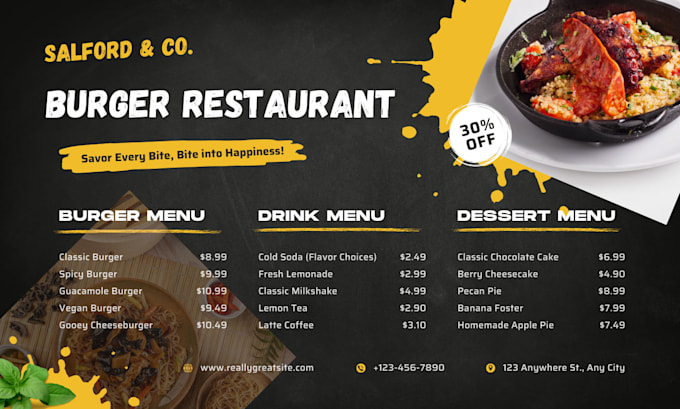 Gig Preview - Do menu design, restaurant menu design, food menu design