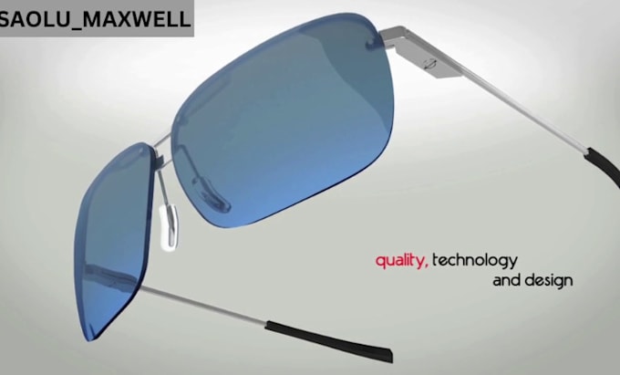 Gig Preview - Do 3d eyewear animation 3d sunglasses animation 3d glass frame 3d product advert