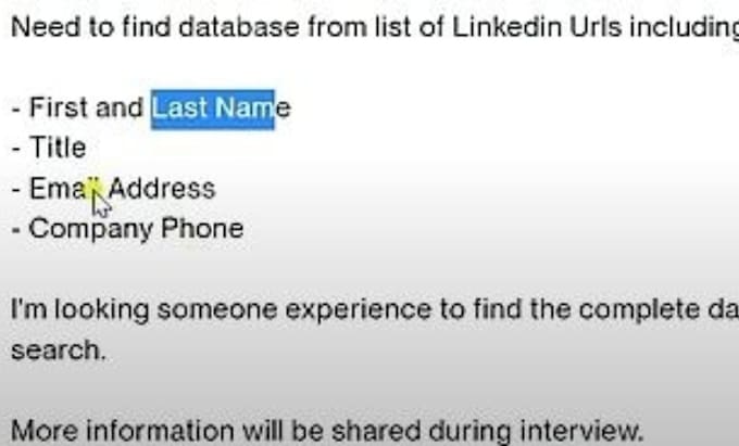 Gig Preview - Do all types of data entry, web research, email list and linkedin lead jobs etc