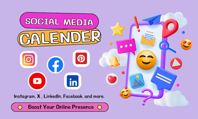 Gig Preview - Create social media content calendar to boost your online presence