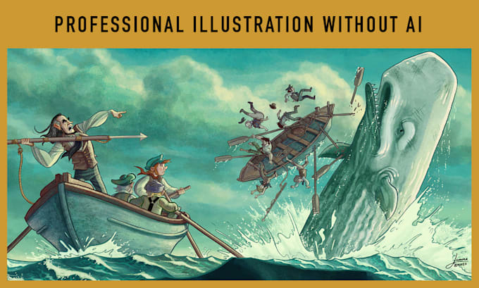 Gig Preview - Create a professional illustration without ai